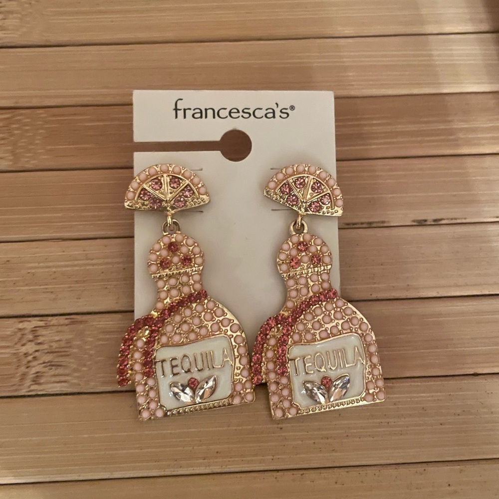 Pink tequila earrings